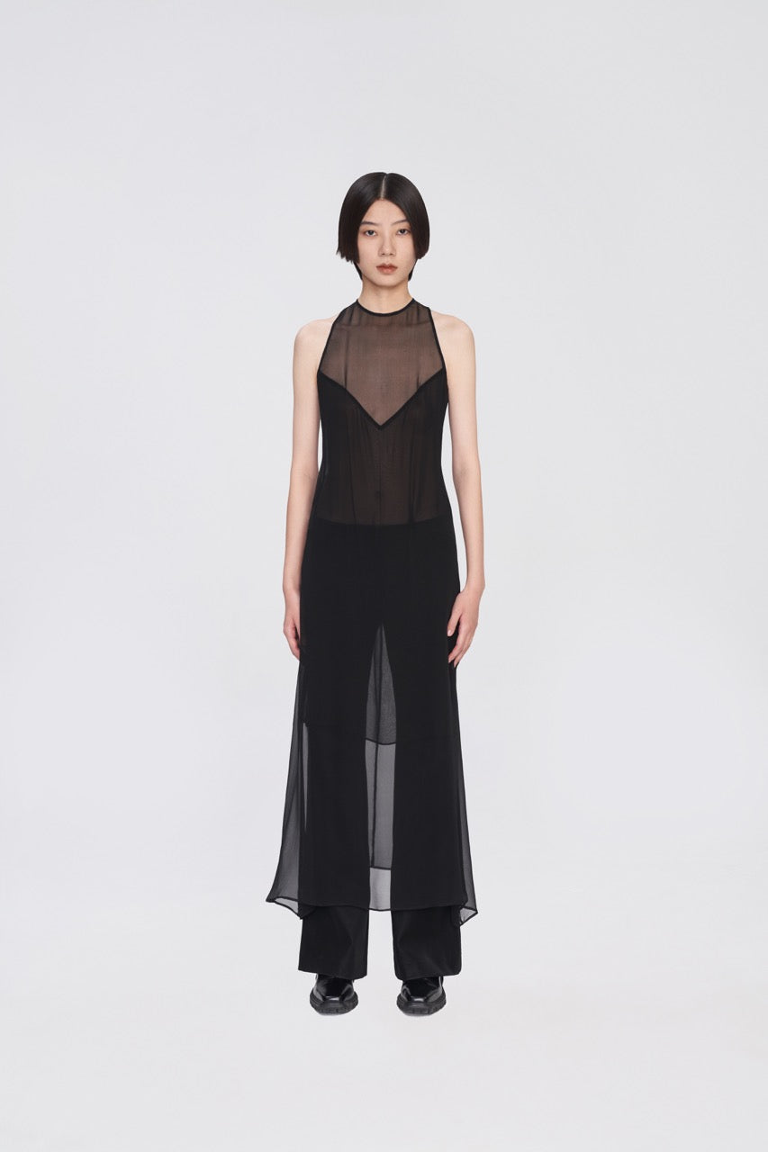 TING GONG I Sheer-layered Dress