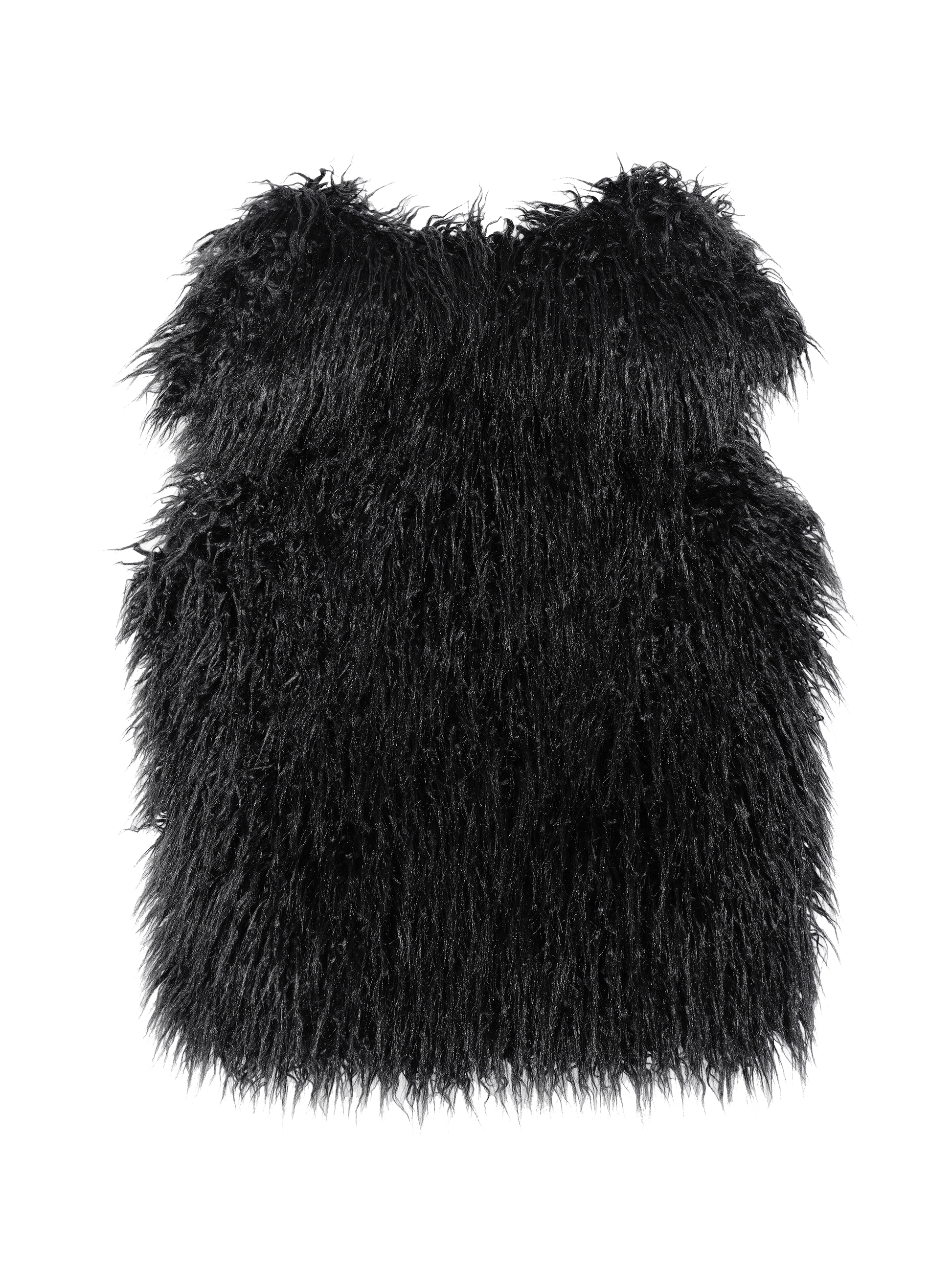 Black Furry Vest