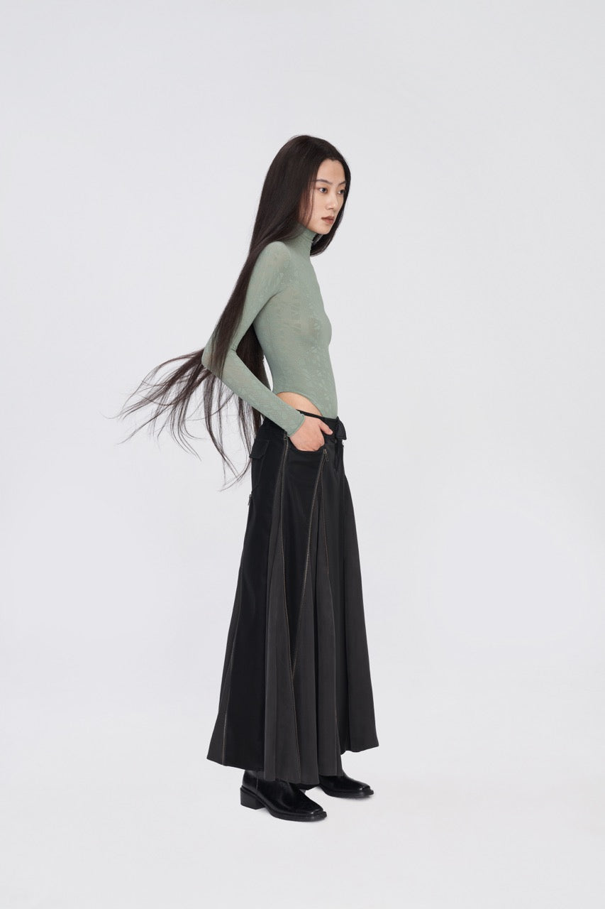 Open-knit Turtleneck Top
