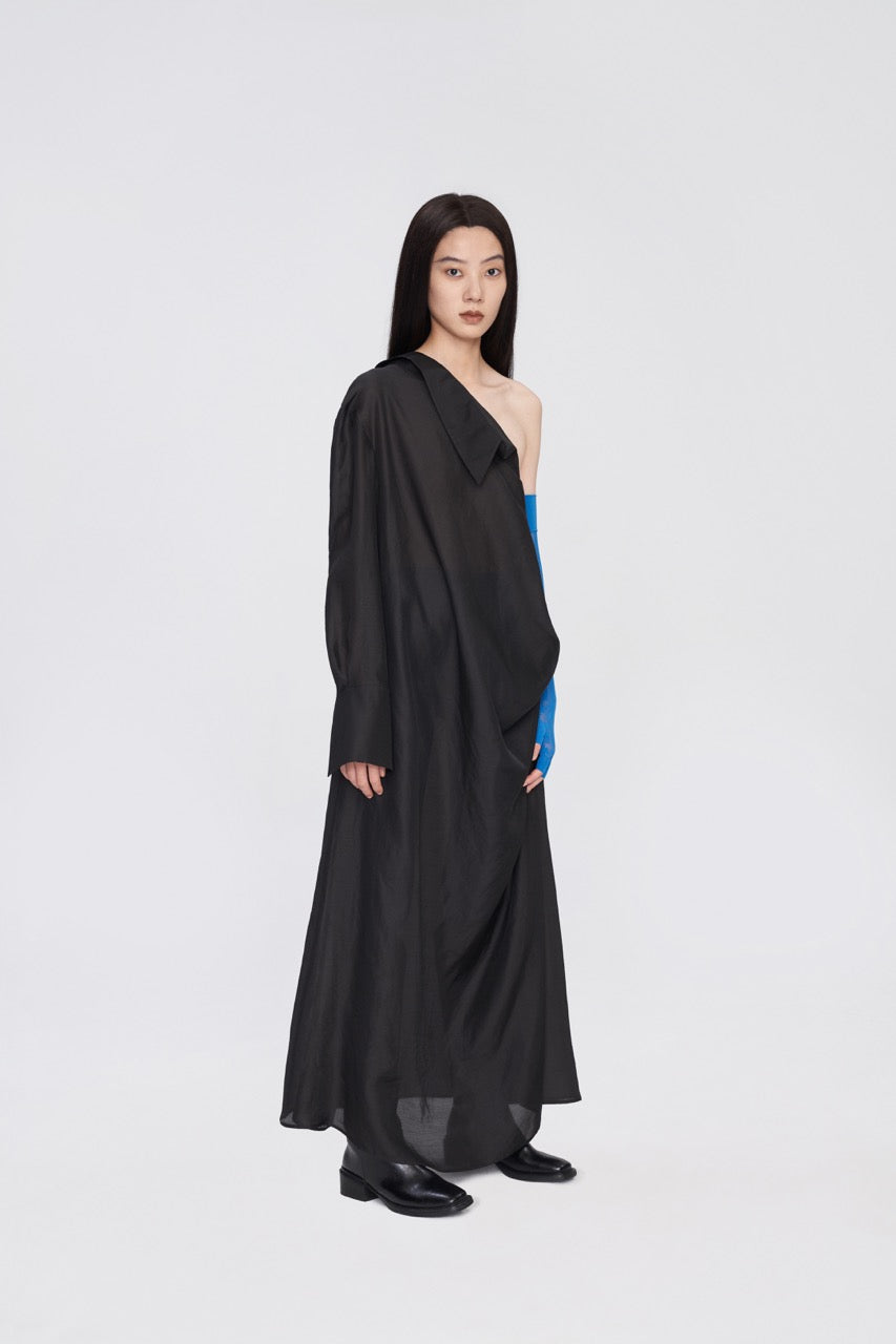 One-sleeve Shirt Dress