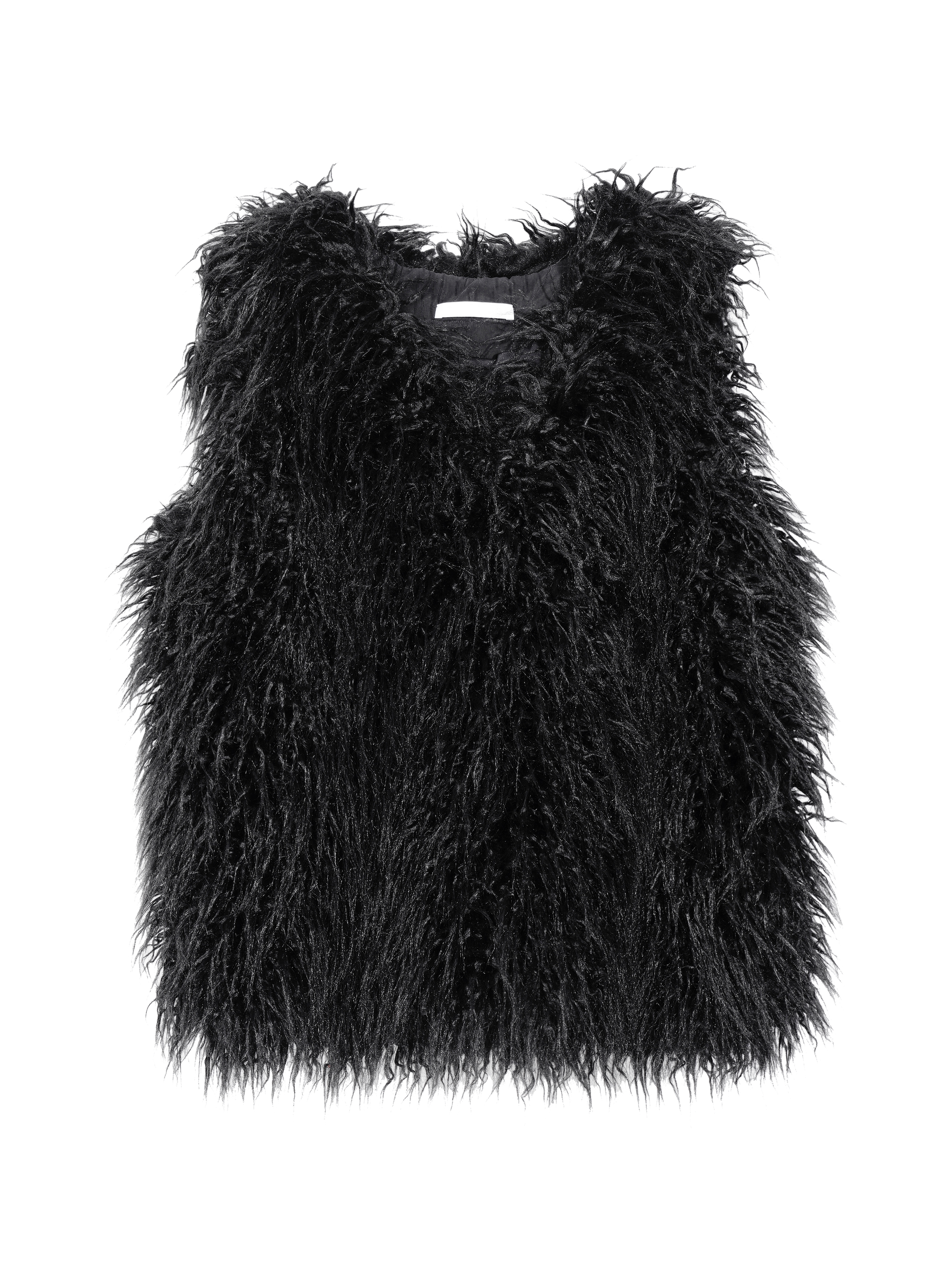 Black Furry Vest
