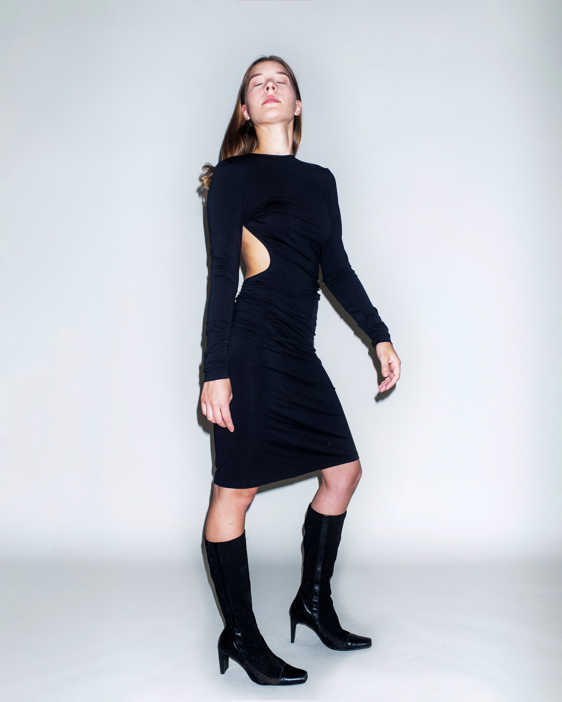 Asymmetrical Open-back Dress