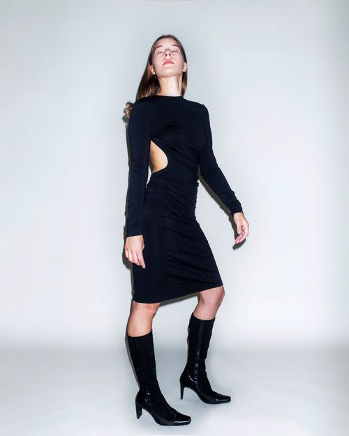 Asymmetrical Open-back Dress