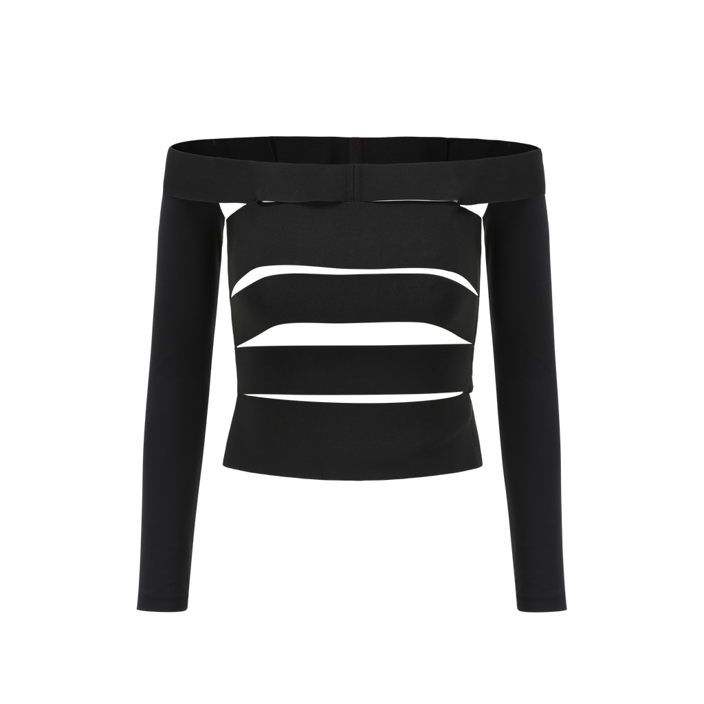 Off-should Elastic Wrap Top
