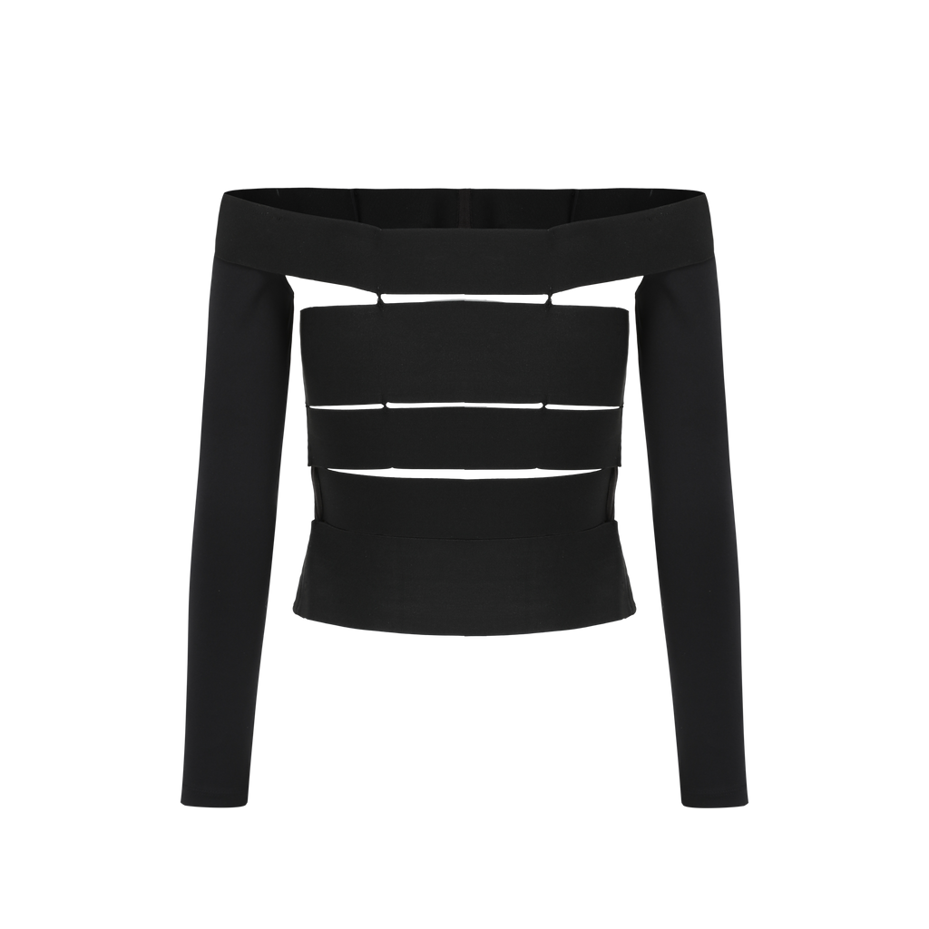 Off-should Elastic Wrap Top