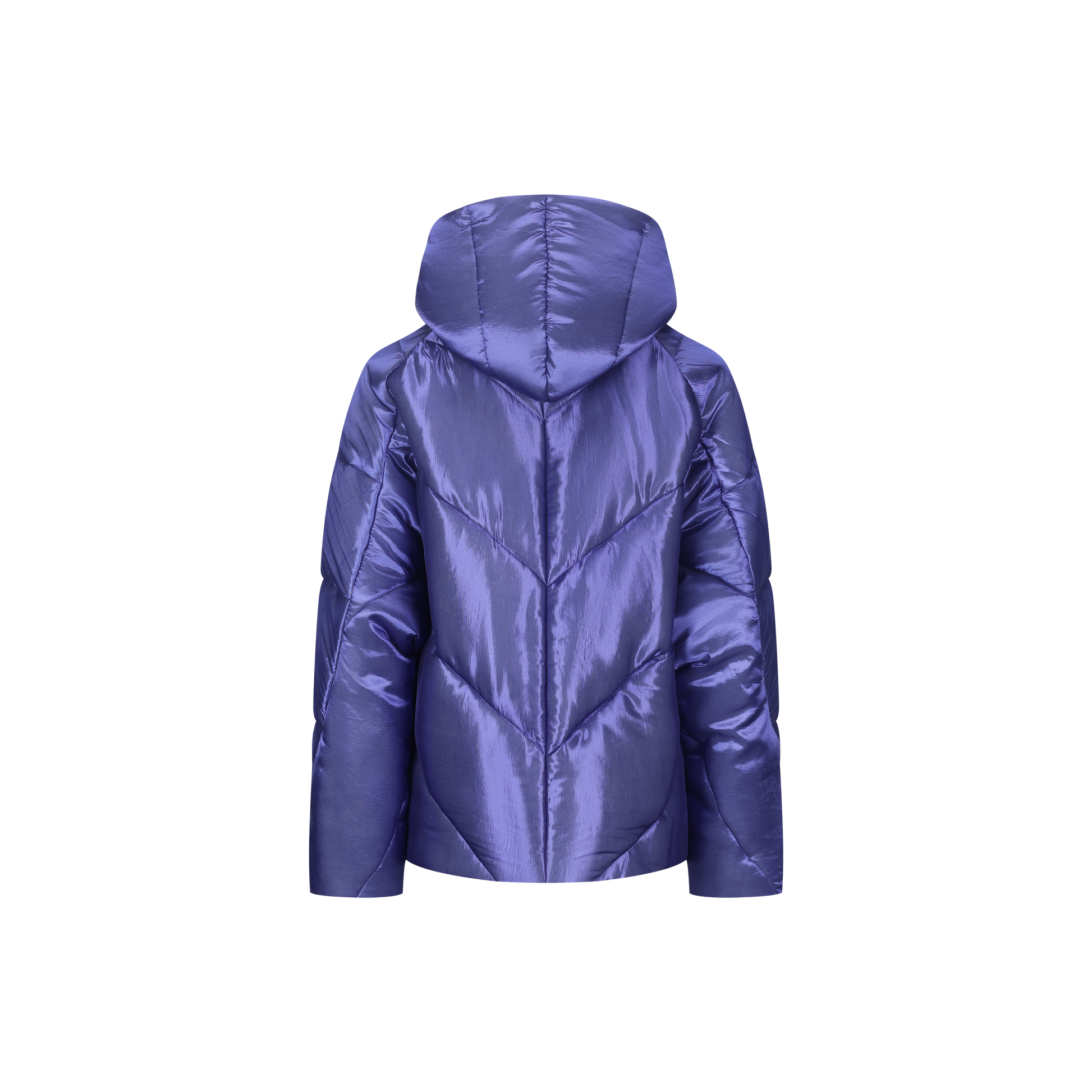 Glossy Blue Hooded Jacket