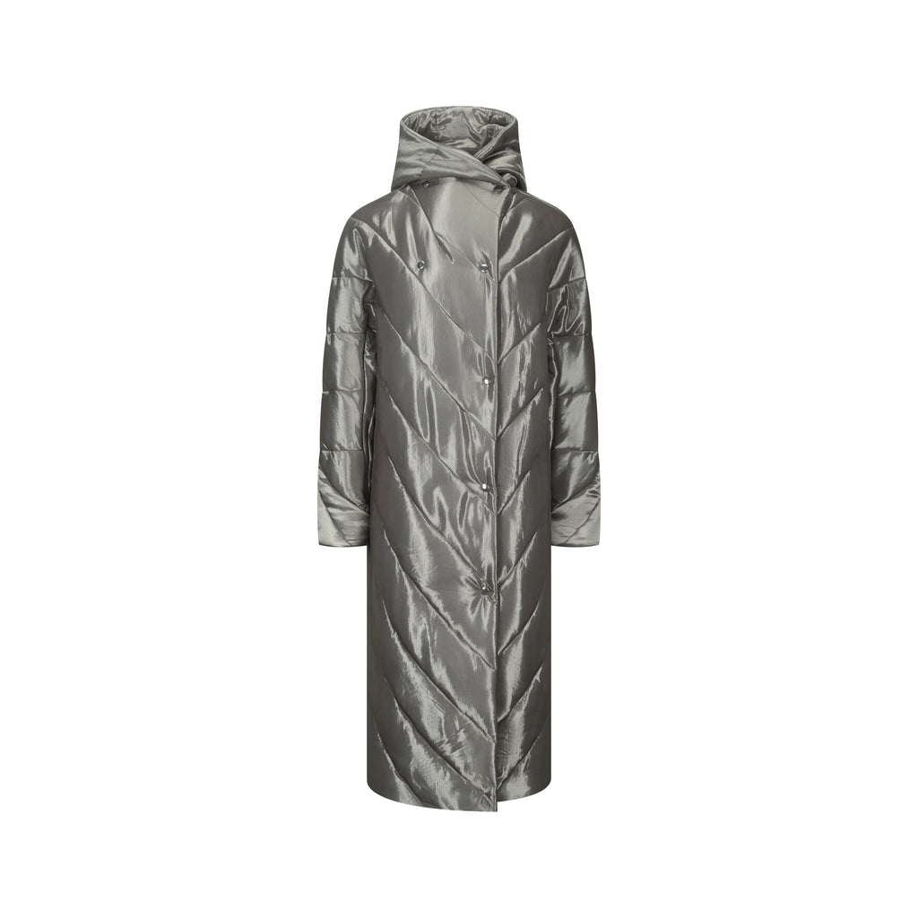 Glossy Green Hooded Coat