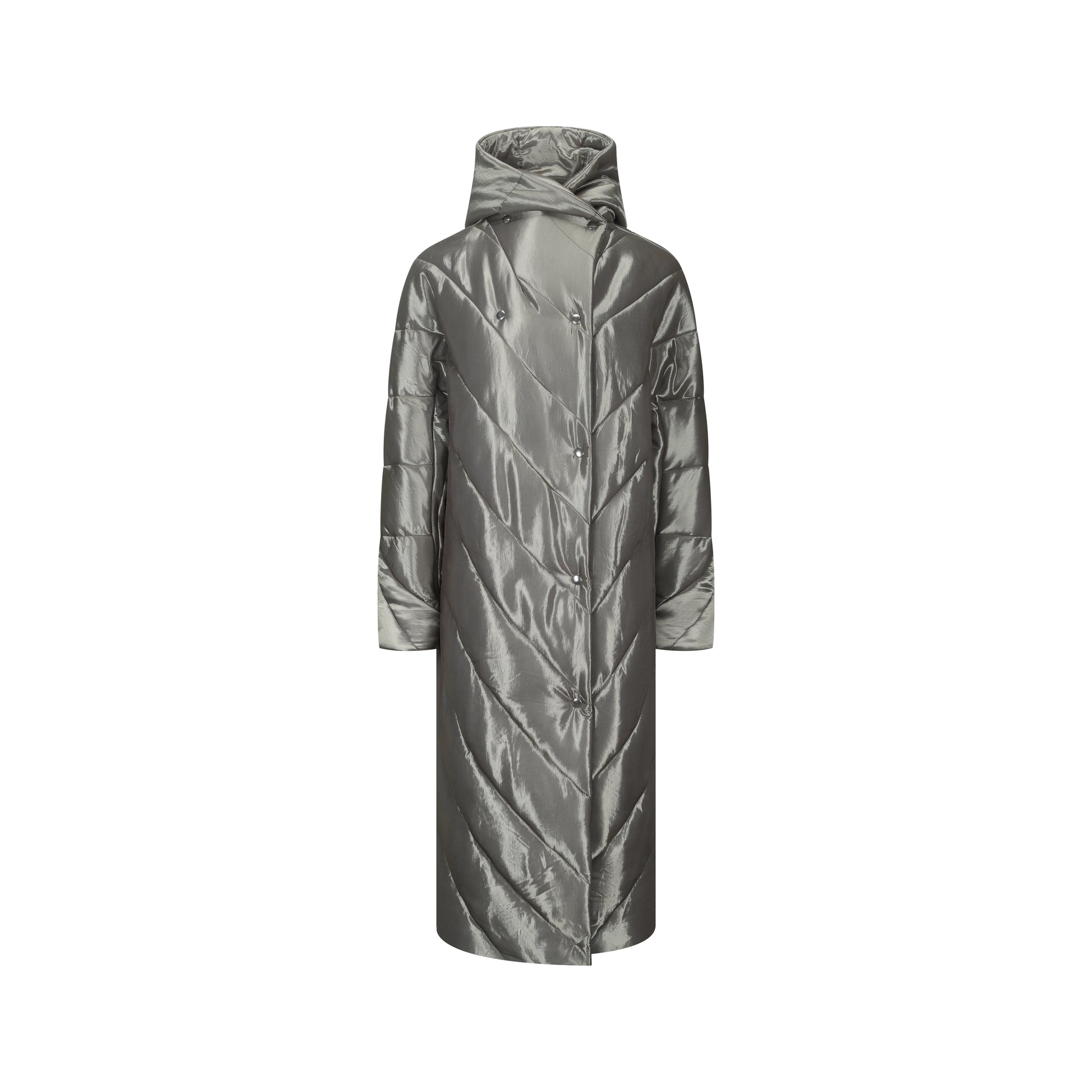 Glossy Green Hooded Coat