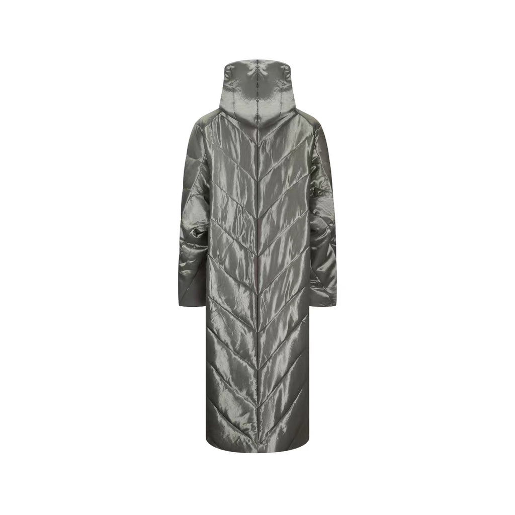 Glossy Green Hooded Coat