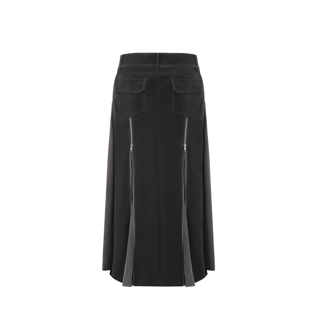 Zip-up Long Skirt