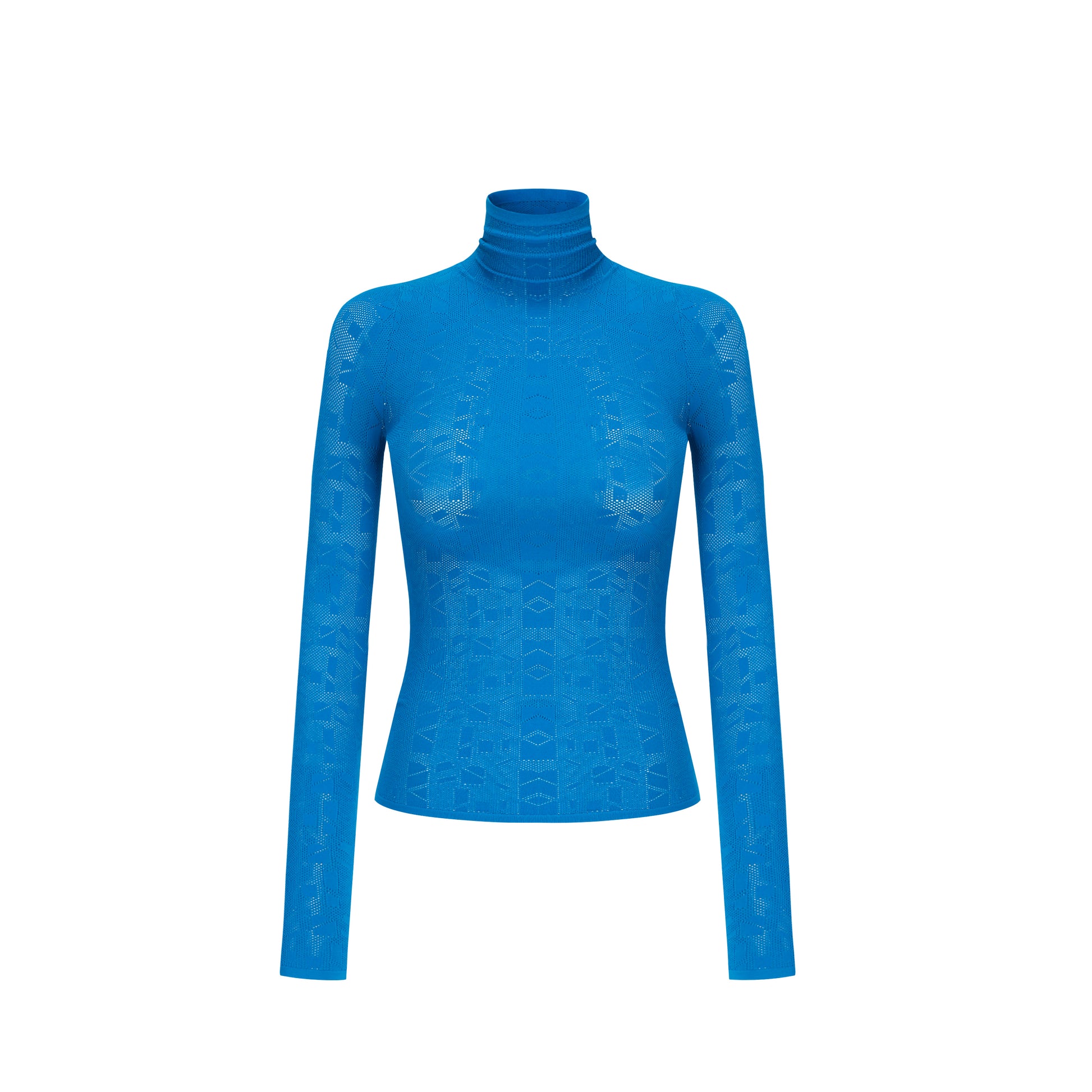 Open-knit Turtleneck Top
