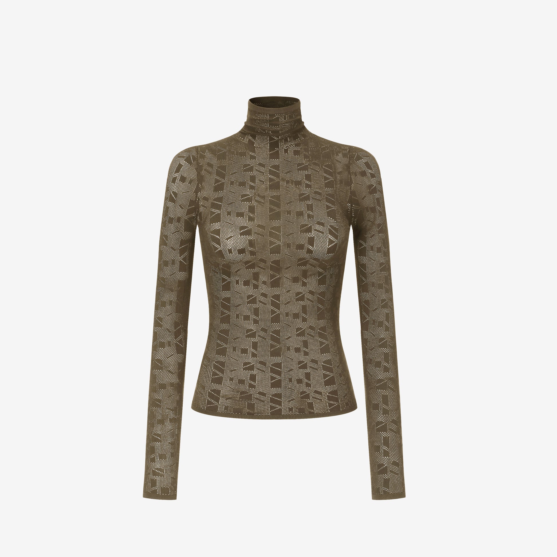 Open-knit Turtleneck Top