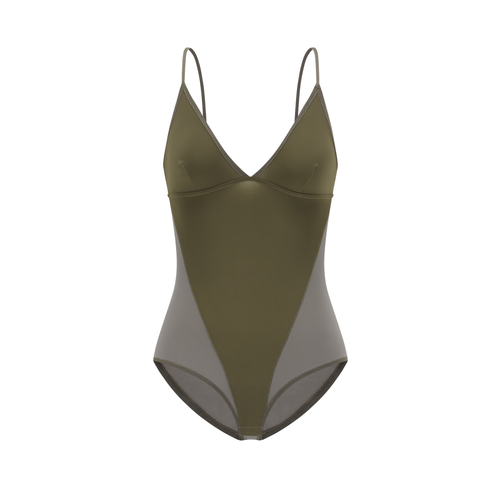 Olive-mixed Bodysuit